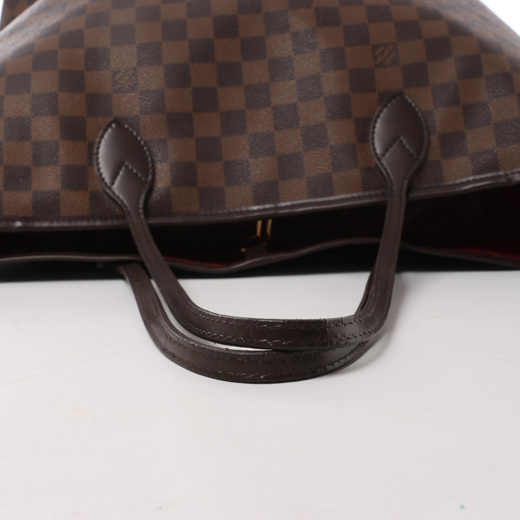 Bolso de Hombro Louis Vuitton Neverfull GM Damier Ebene en Marrón N51106
