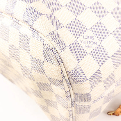 Louis Vuitton Damier Azur Neverfull MM Shoulder Bag in Beige N51107