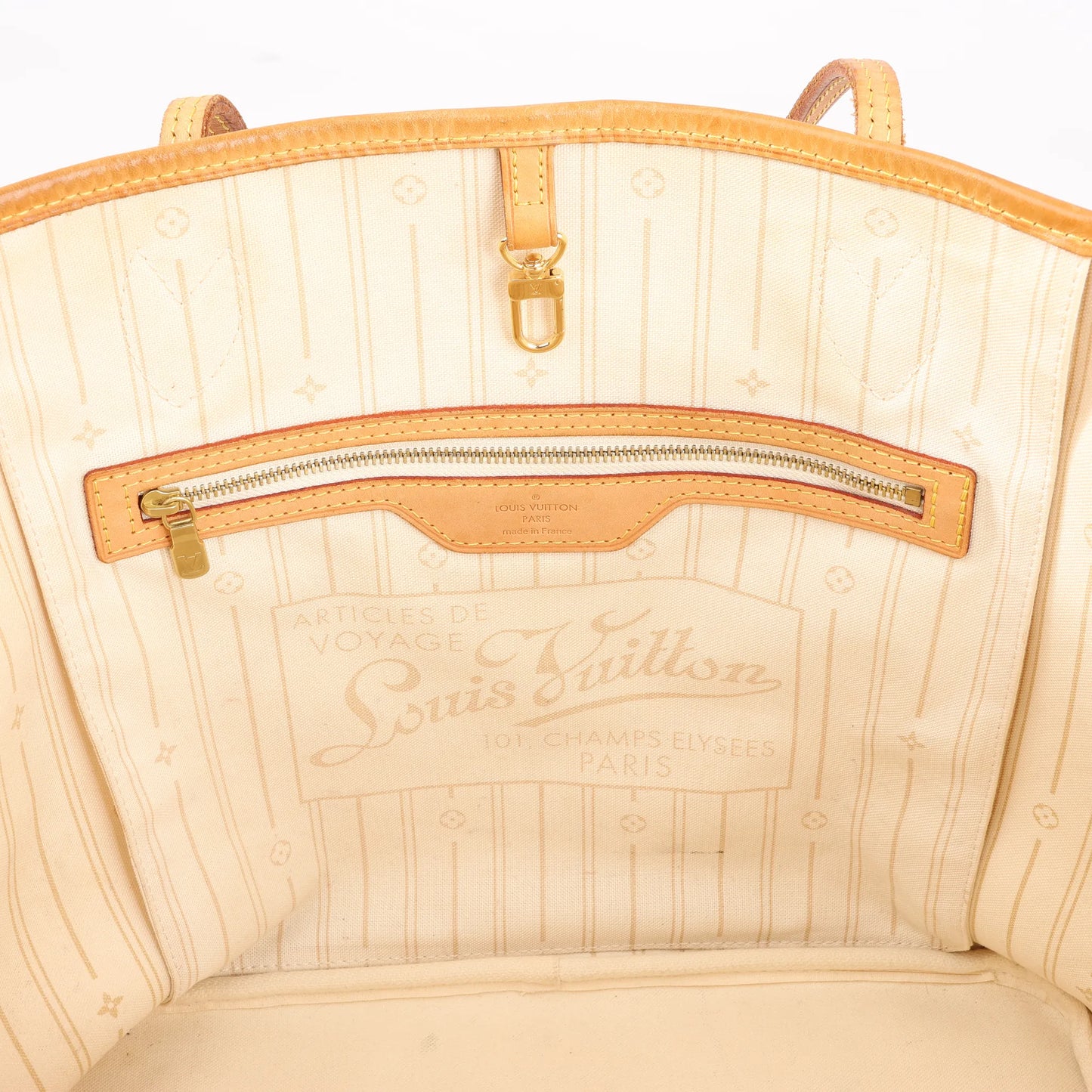 Louis Vuitton Damier Azur Neverfull MM Shoulder Bag in Beige N51107