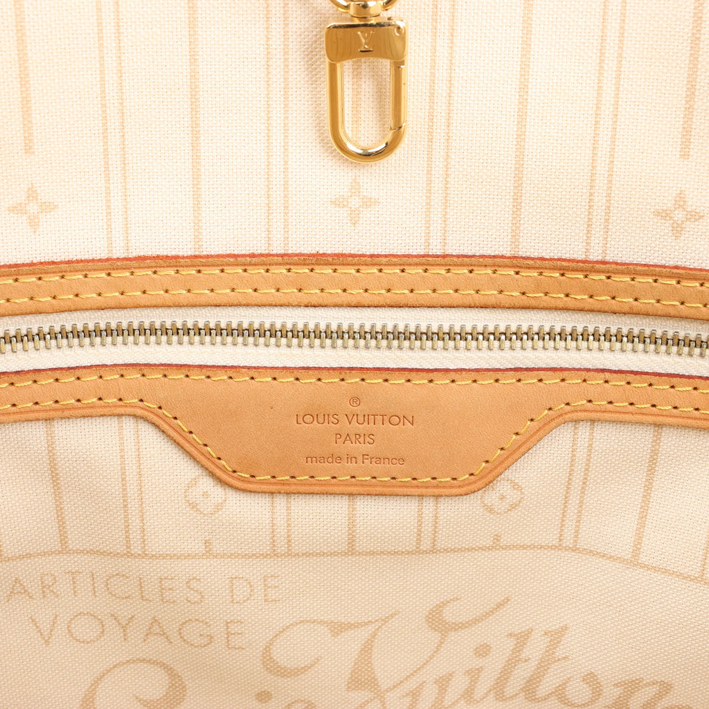 Louis Vuitton Damier Azur Neverfull MM Shoulder Bag in Beige N51107