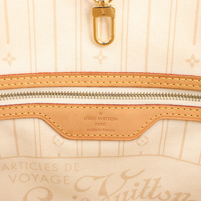 Louis Vuitton Damier Azur Neverfull MM Shoulder Bag in Beige N51107