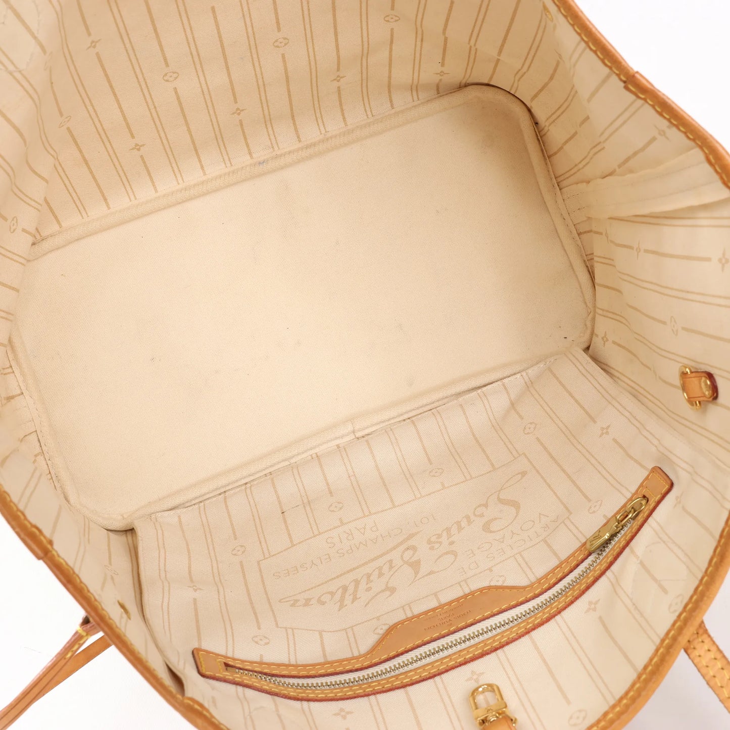 Louis Vuitton Damier Azur Neverfull MM Shoulder Bag in Beige N51107