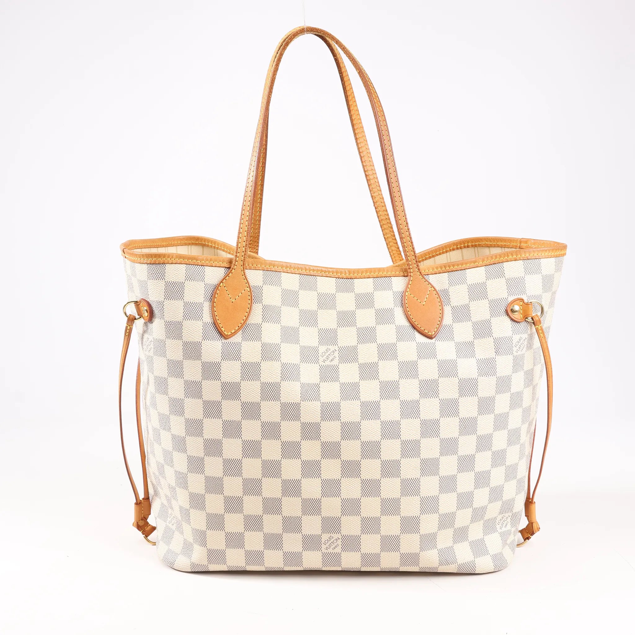 Louis Vuitton Damier Azur Neverfull MM Shoulder Bag in Beige N51107