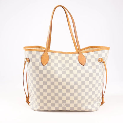 Louis Vuitton Damier Azur Neverfull MM Shoulder Bag in Beige N51107