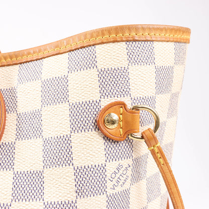 Louis Vuitton Damier Azur Neverfull MM Shoulder Bag in Beige N51107