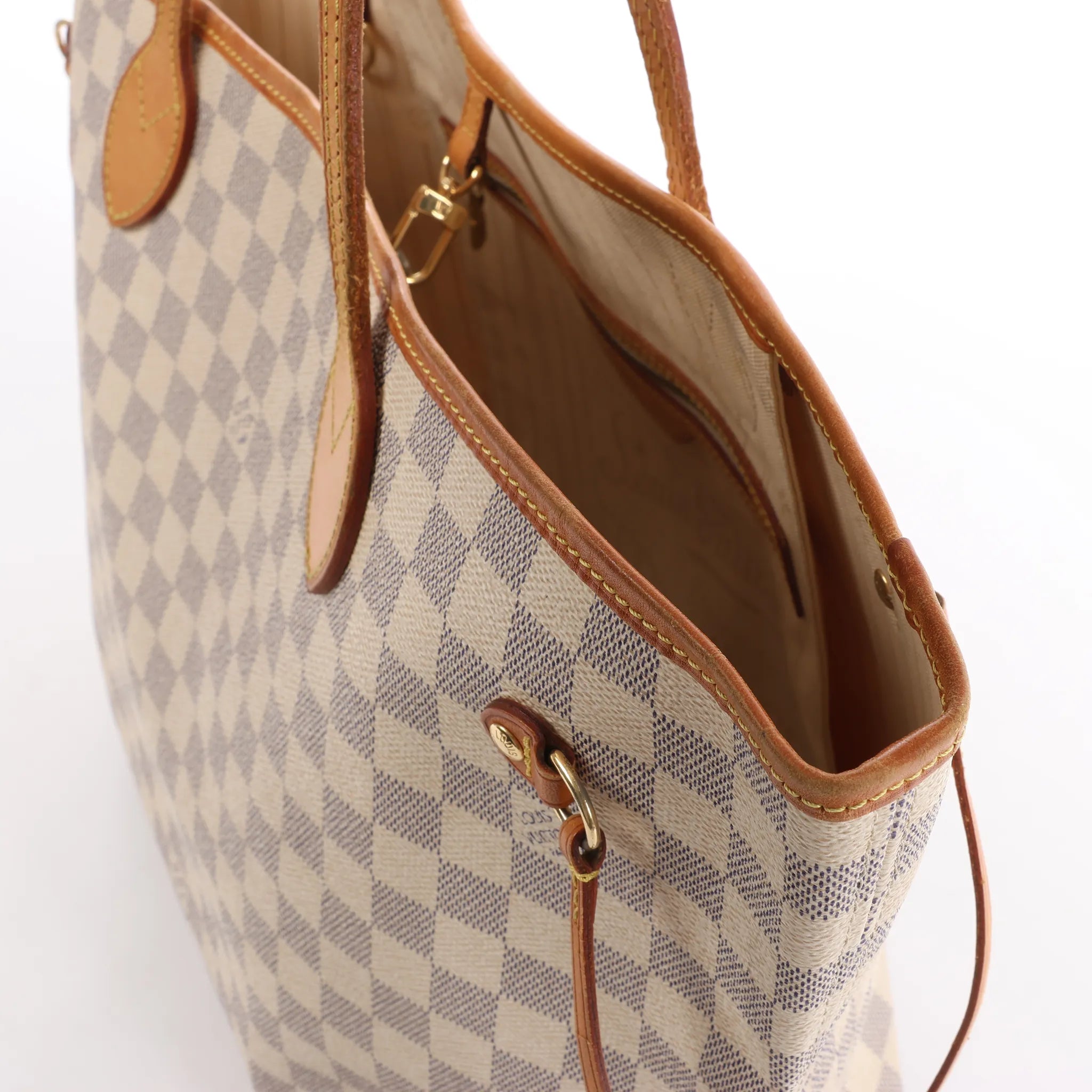 Louis Vuitton Neverfull MM Damier Azur Shoulder Bag in Beige N51107