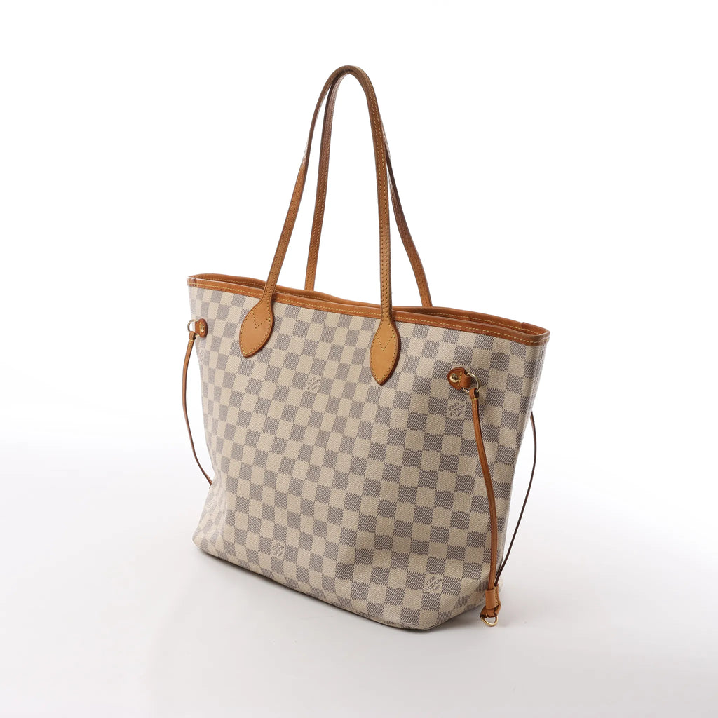 Louis Vuitton Neverfull MM Damier Azur Shoulder Bag in Beige N51107