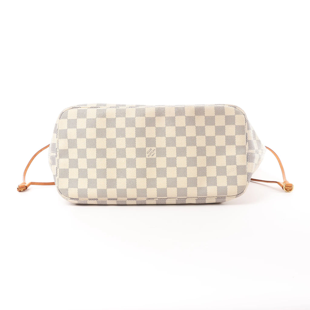 Louis Vuitton Neverfull MM Damier Azur Shoulder Bag in Beige N51107