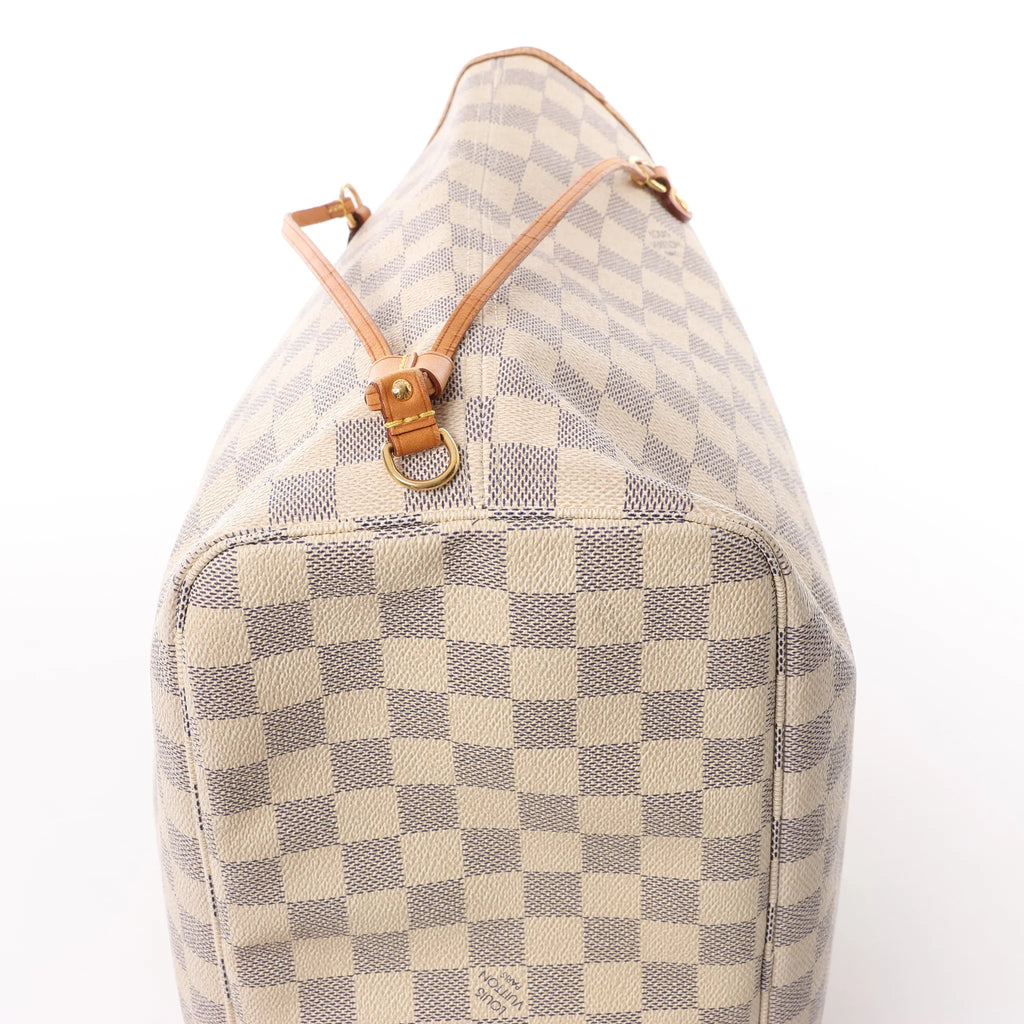 Louis Vuitton Neverfull MM Damier Azur Shoulder Bag in Beige N51107