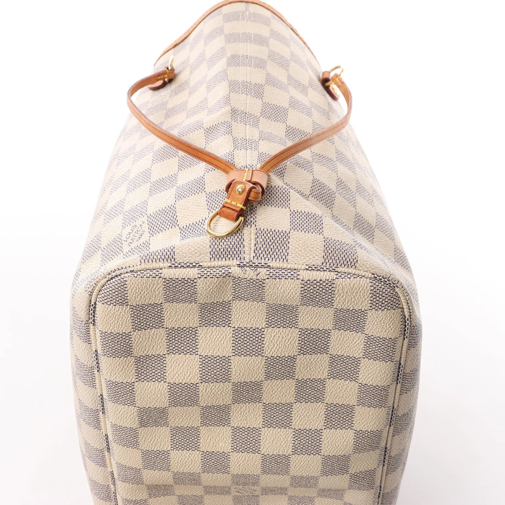 Louis Vuitton Neverfull MM Damier Azur Shoulder Bag in Beige N51107
