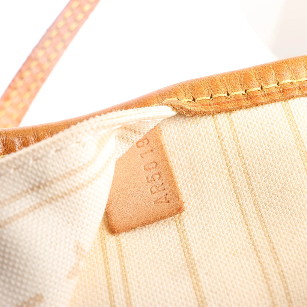Louis Vuitton Neverfull MM Damier Azur Shoulder Bag in Beige N51107