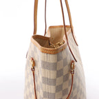 Bolso de hombro Louis Vuitton Neverfull MM Damier Azur en beige N51107