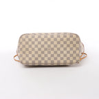 Bolso de hombro Louis Vuitton Neverfull MM Damier Azur en beige N51107
