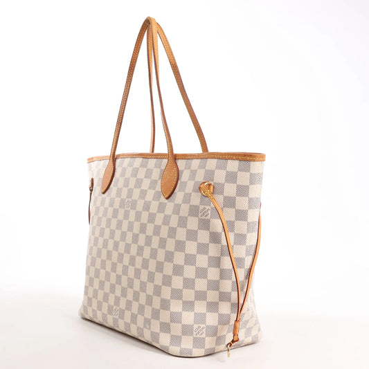 Louis Vuitton Neverfull MM Damier Azur Shoulder Bag in Beige N51107