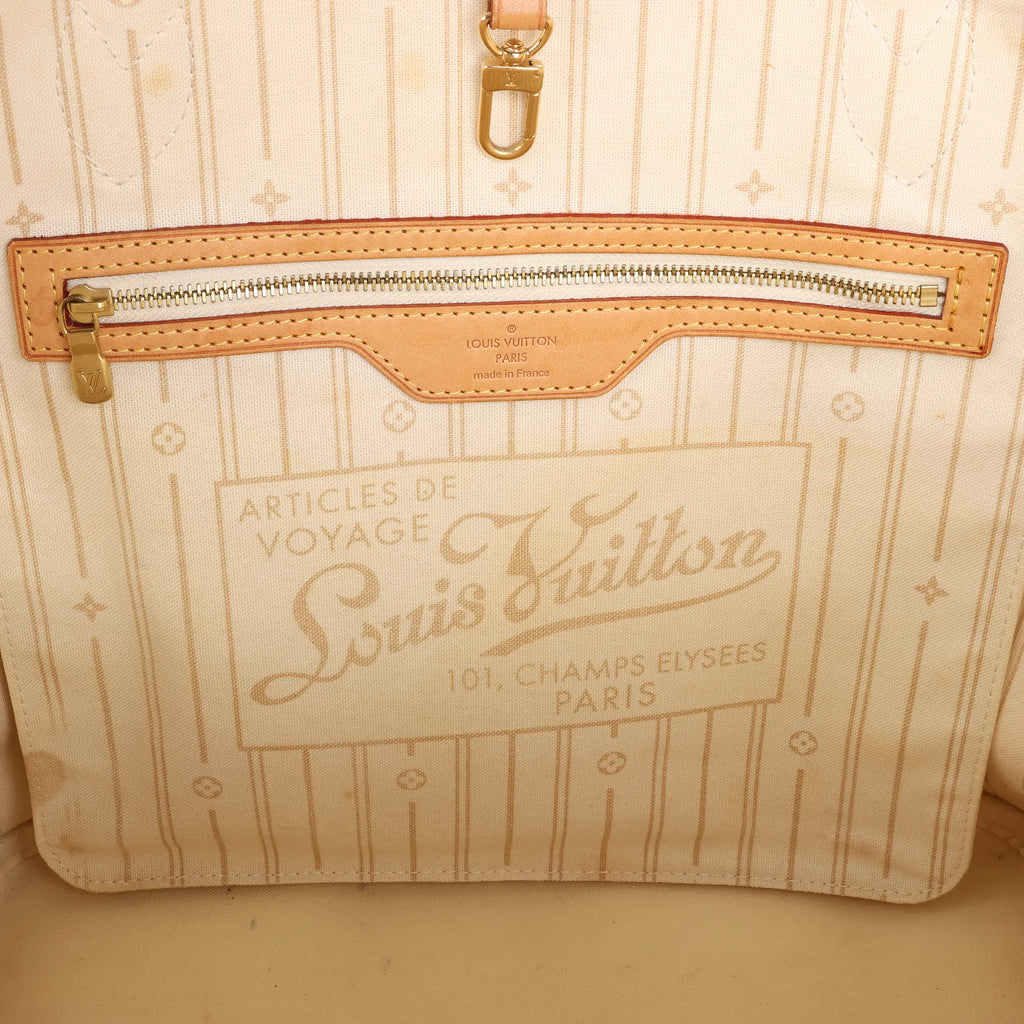 Louis Vuitton Neverfull MM Damier Azur Shoulder Bag in Beige N51107