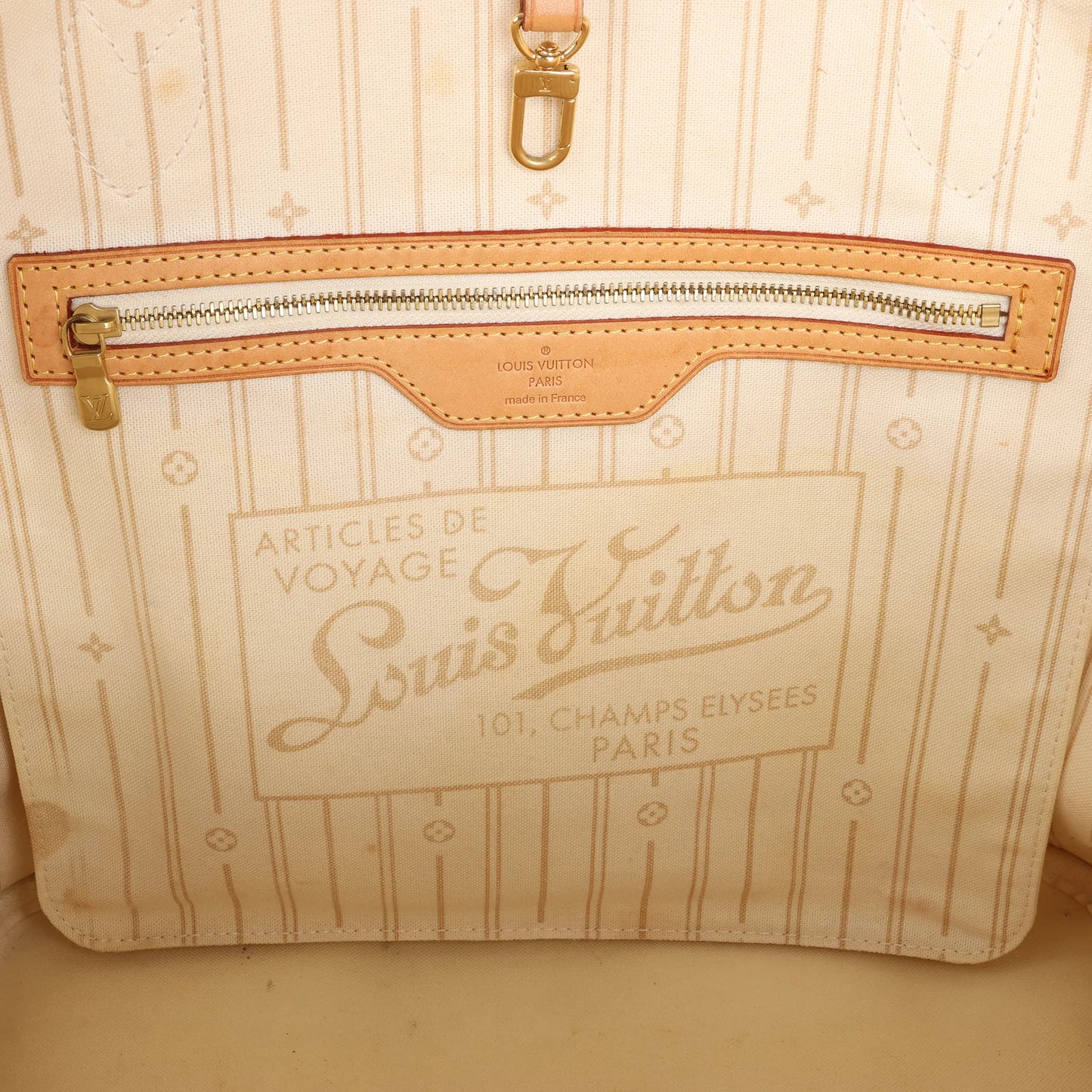 Louis Vuitton Neverfull MM Damier Azur Shoulder Bag in Beige N51107