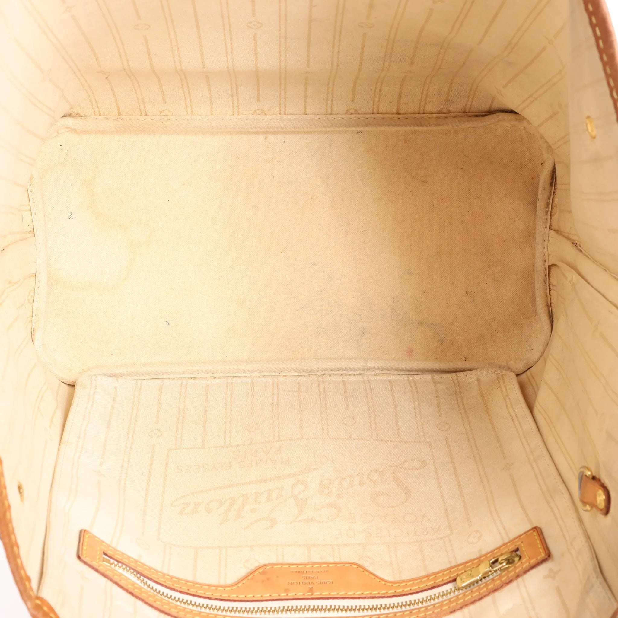 Louis Vuitton Neverfull MM Damier Azur Shoulder Bag in Beige N51107