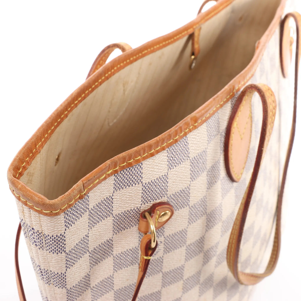Louis Vuitton Neverfull MM Damier Azur Shoulder Bag in Beige N51107