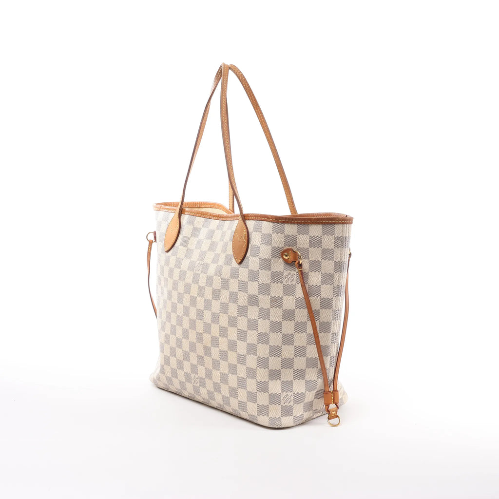 Louis Vuitton Neverfull MM Damier Azur Shoulder Bag in Beige N51107
