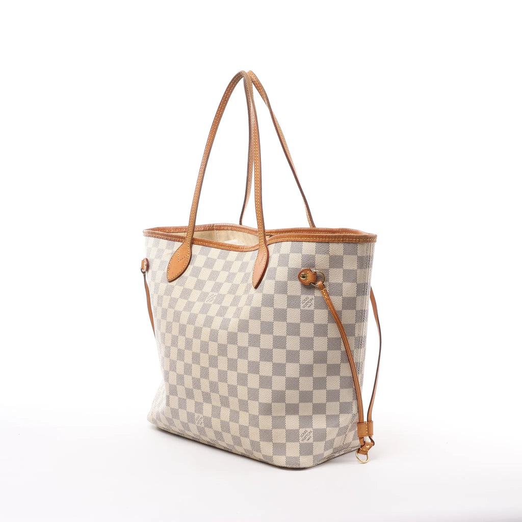 Louis Vuitton Neverfull MM Damier Azur Shoulder Bag in Beige N51107