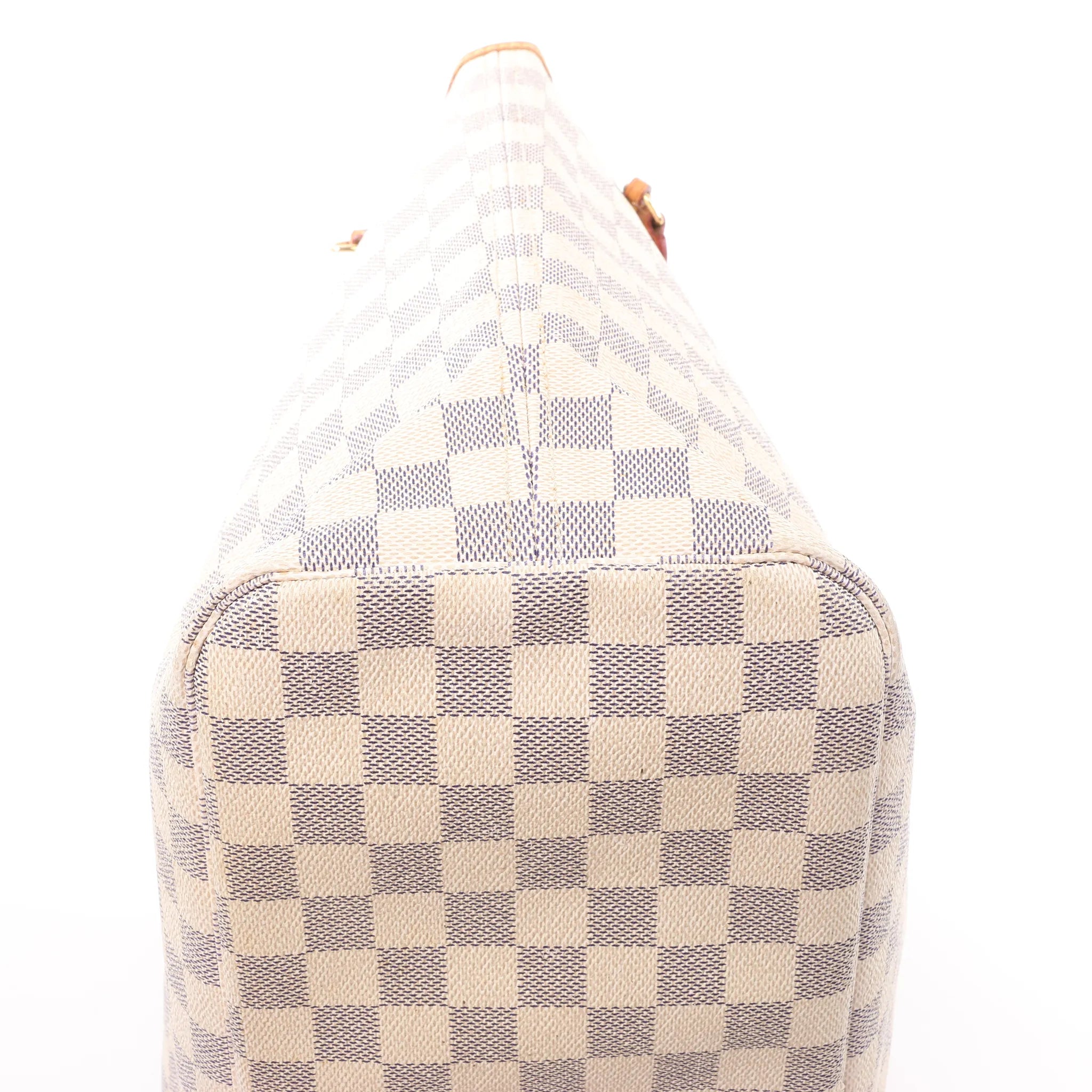 Louis Vuitton Neverfull MM Damier Azur Shoulder Bag in Beige N51107