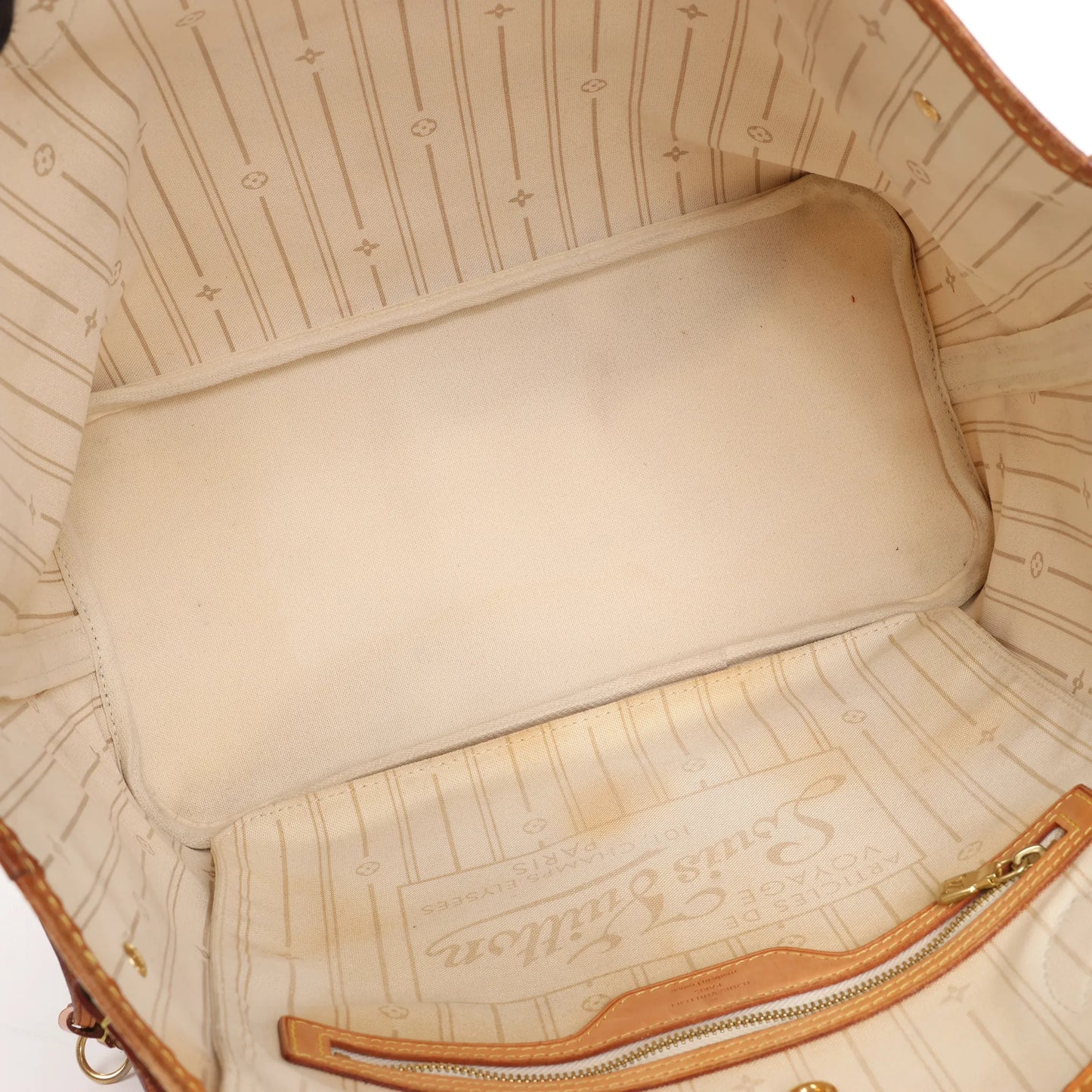 Louis Vuitton Neverfull MM Damier Azur Shoulder Bag in Beige N51107