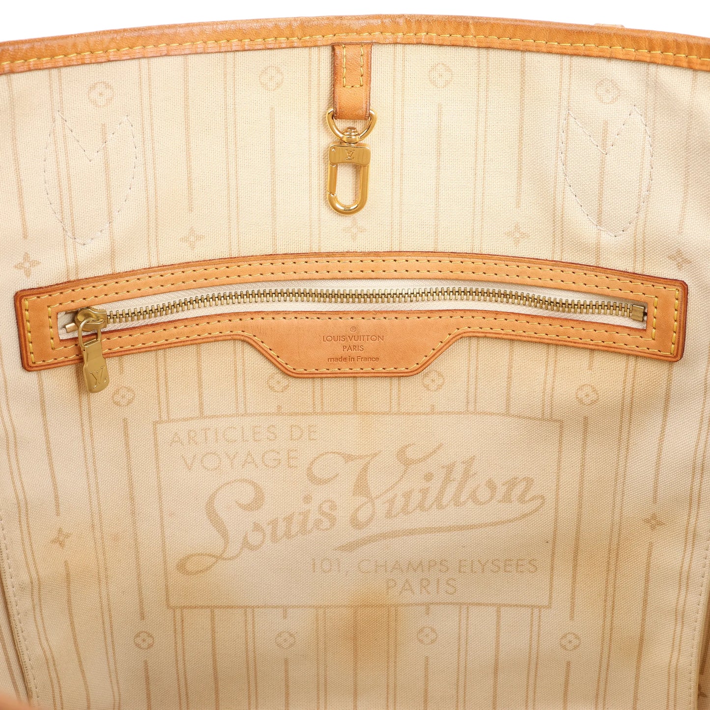 Louis Vuitton Neverfull MM Damier Azur Shoulder Bag in Beige N51107