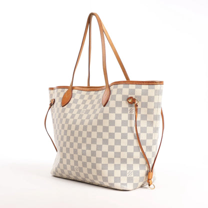 Louis Vuitton Neverfull MM Damier Azur Shoulder Bag in Beige N51107