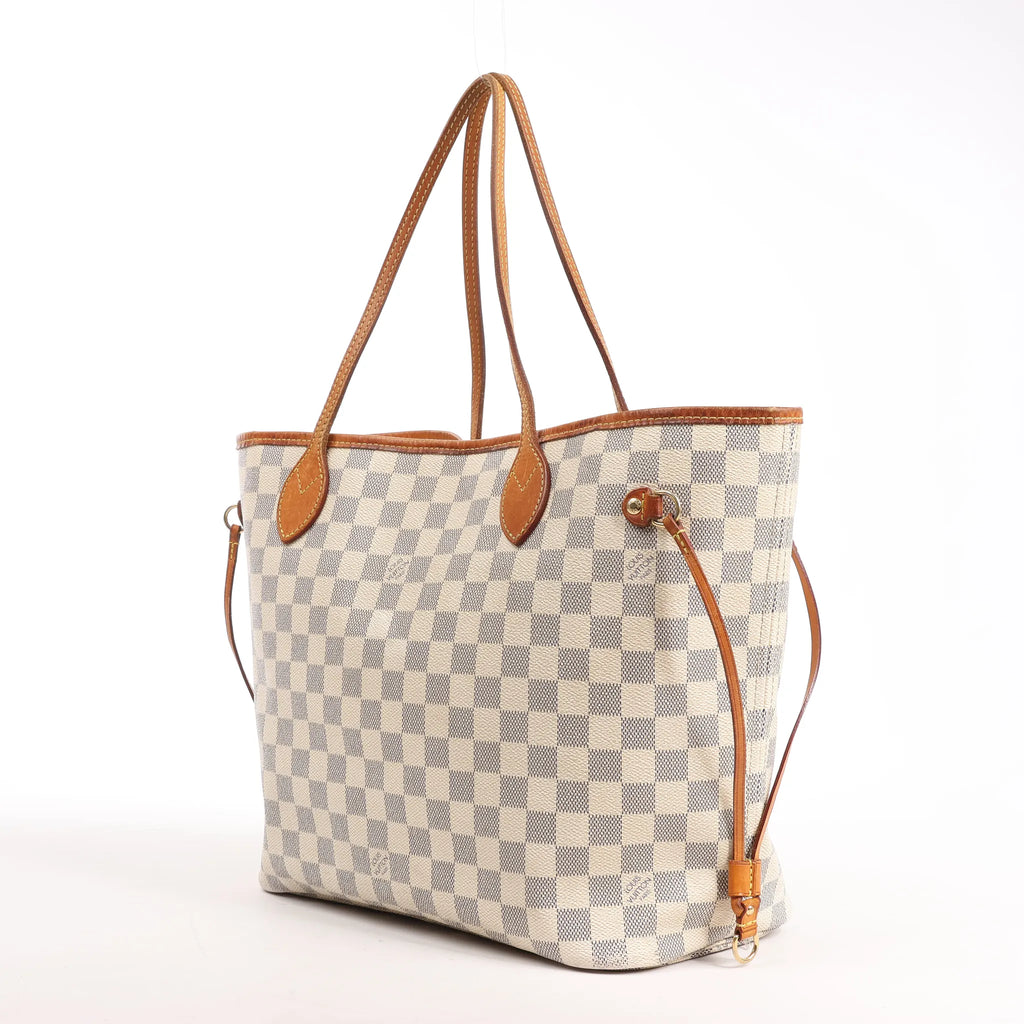 Louis Vuitton Neverfull MM Damier Azur Shoulder Bag in Beige N51107