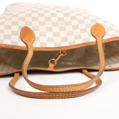 Louis Vuitton Neverfull MM Damier Azur Shoulder Bag in Beige N51107
