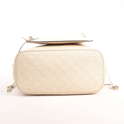 Louis Vuitton Neverfull MM Monogram Empreinte Shoulder Bag in White M46676