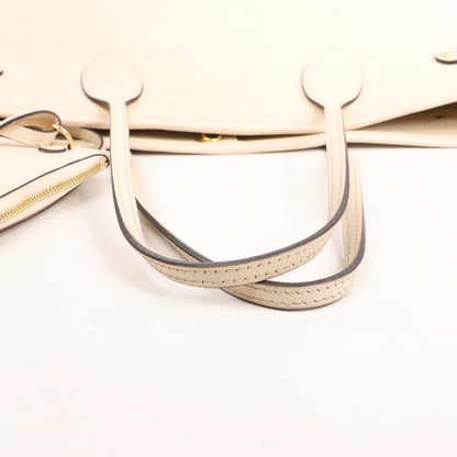 Louis Vuitton Neverfull MM Monogram Empreinte Shoulder Bag in White M46676