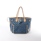 Louis Vuitton Neverfull MM Monogram Denim Shoulder Bag in Blue M13192