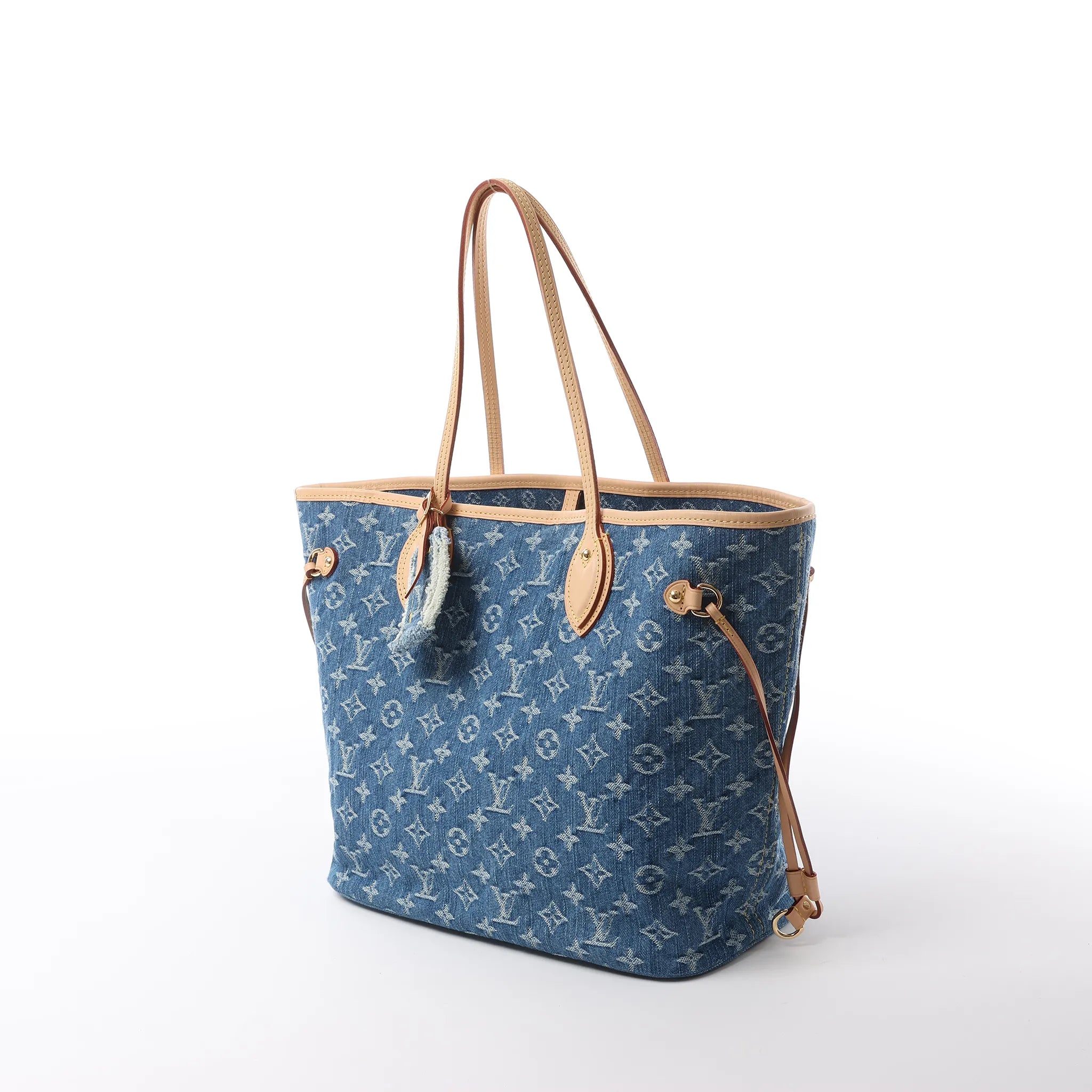 Louis Vuitton Neverfull MM Monogram Denim Shoulder Bag in Blue M13192