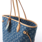 Louis Vuitton Neverfull MM Monogram Denim Shoulder Bag in Blue M13192