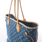 Louis Vuitton Neverfull MM Monogram Denim Shoulder Bag in Blue M13192