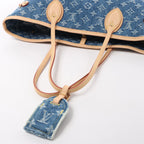 Louis Vuitton Neverfull MM Monogram Denim Shoulder Bag in Blue M13192