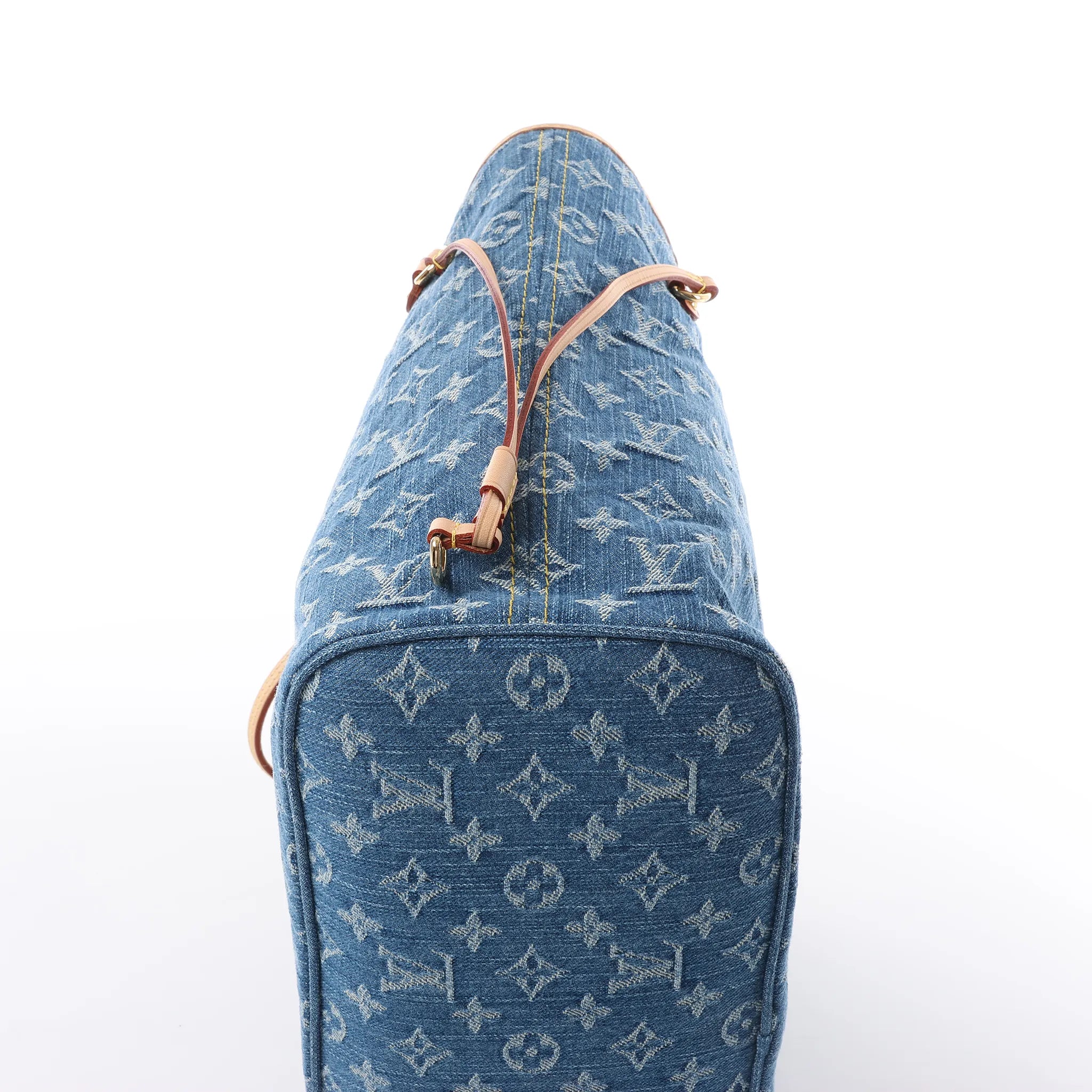 Louis Vuitton Neverfull MM Monogram Denim Shoulder Bag in Blue M13192
