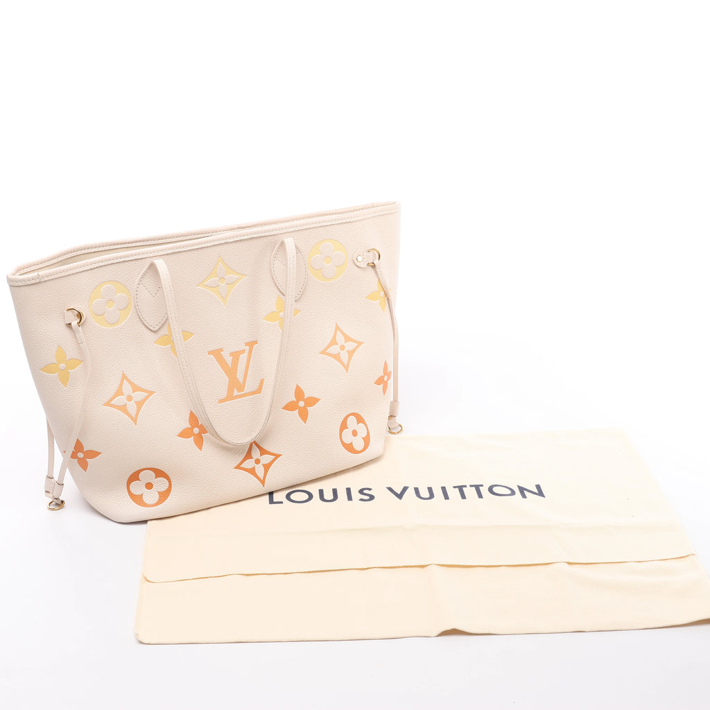 Louis Vuitton Neverfull MM Monogram Empreinte Gradient Shoulder Bag in Beige M46516