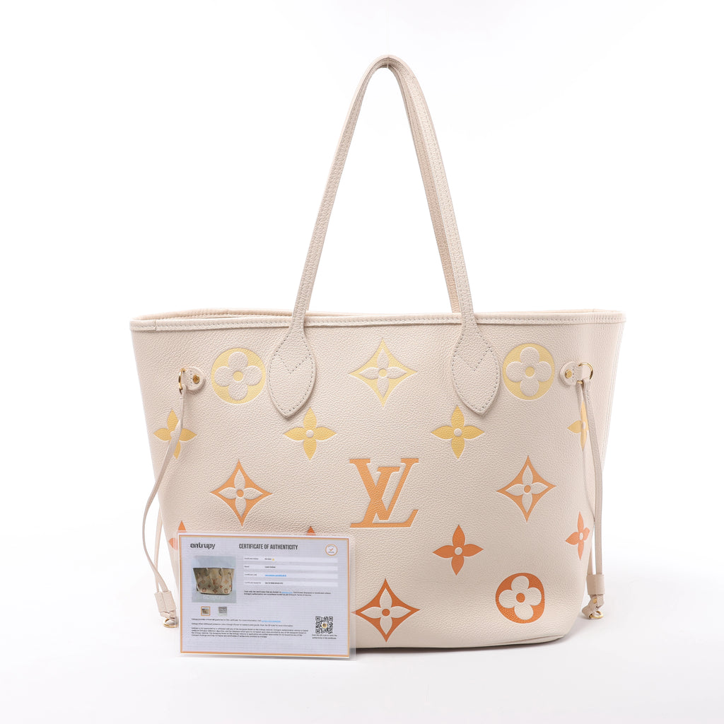 Louis Vuitton Neverfull MM Monogram Empreinte Gradient Shoulder Bag in Beige M46516