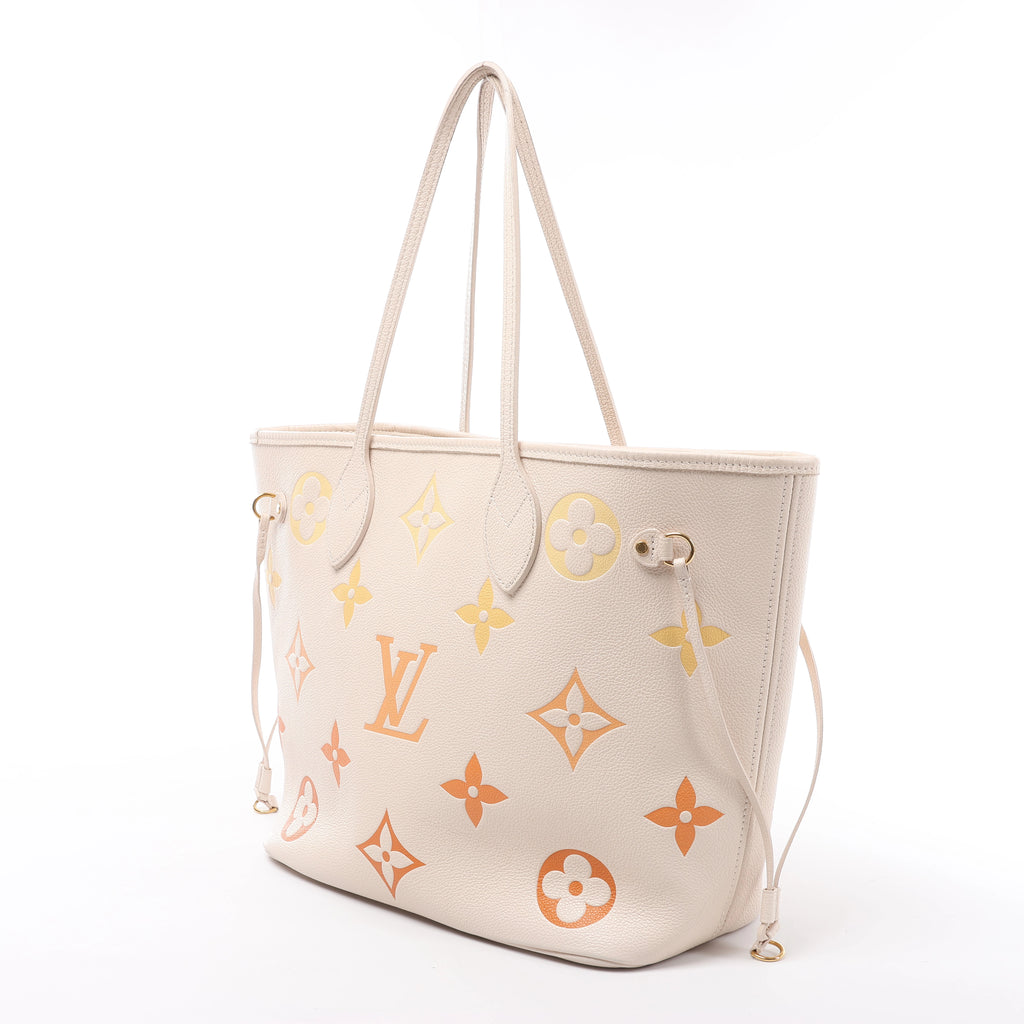 Louis Vuitton Neverfull MM Monogram Empreinte Gradient Shoulder Bag in Beige M46516