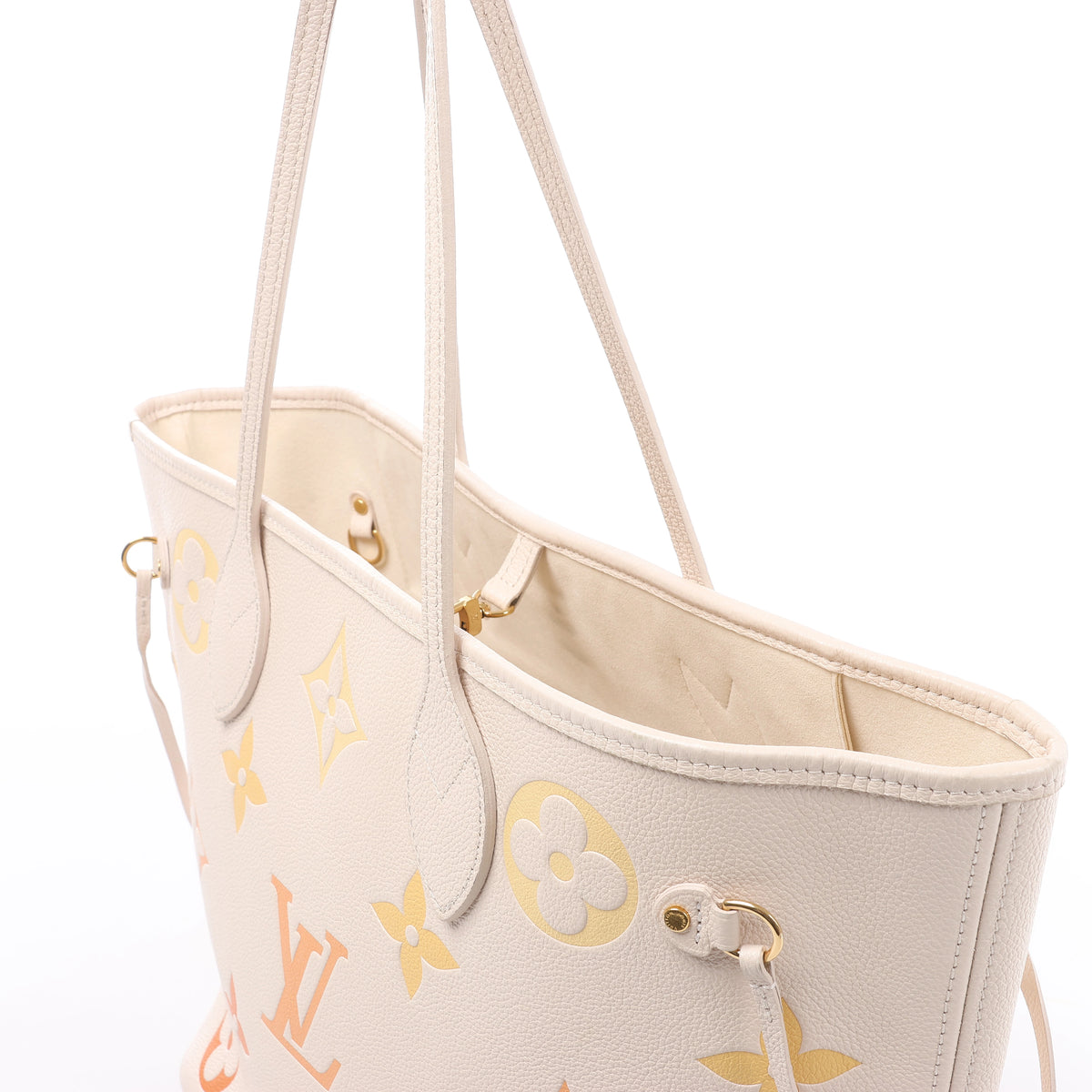 Louis Vuitton Neverfull MM Monogram Empreinte Gradient Shoulder Bag in Beige M46516