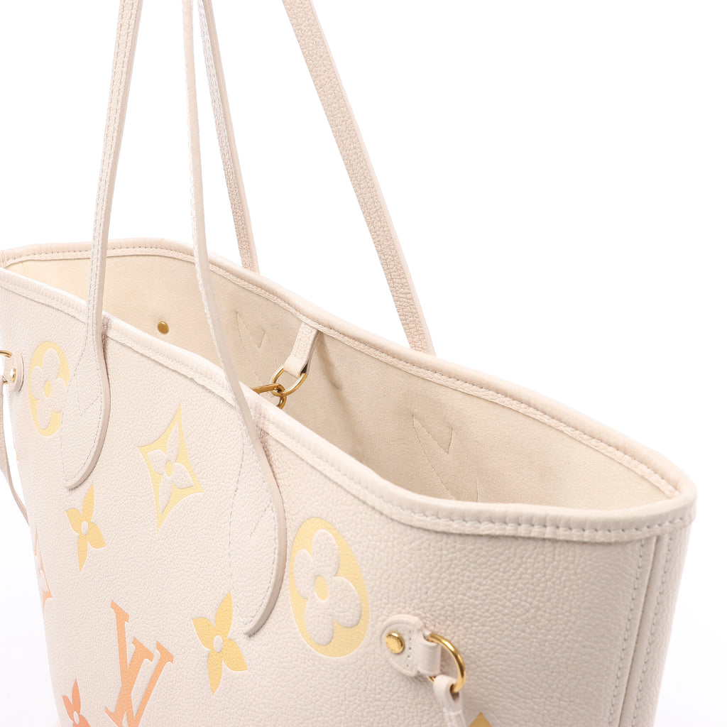 Louis Vuitton Neverfull MM Monogram Empreinte Gradient Shoulder Bag in Beige M46516