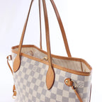 Bolso de hombro Louis Vuitton Neverfull PM Damier Azur en beige N51110