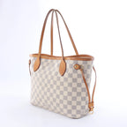 Bolso de hombro Louis Vuitton Neverfull PM Damier Azur en beige N51110