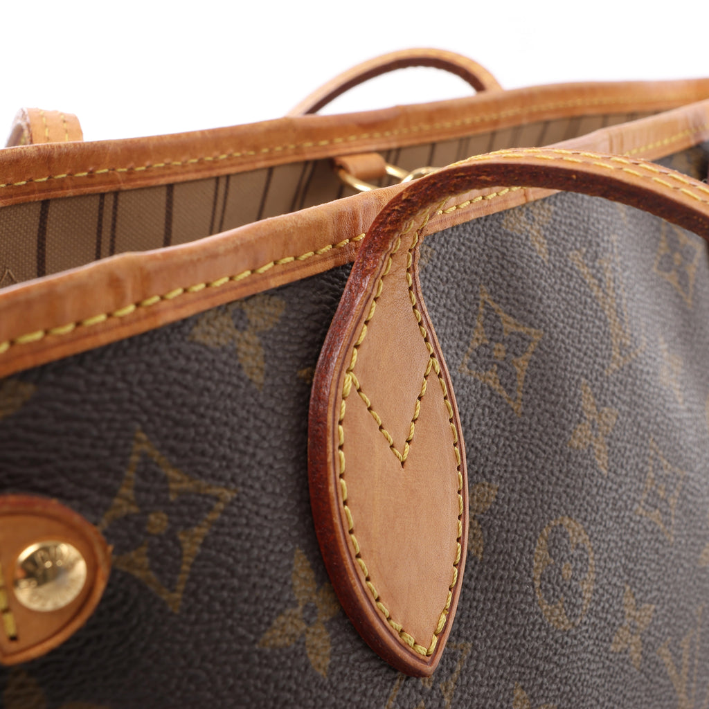 Bolso de hombro Louis Vuitton Neverfull PM Monogram de lona en marrón M40155
