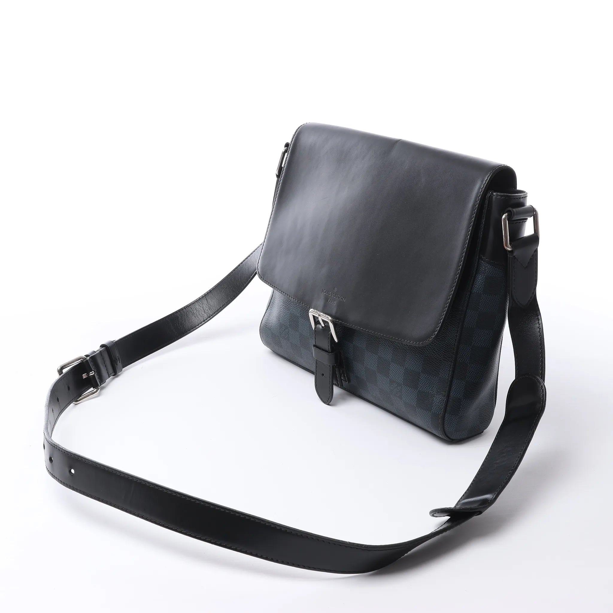 Louis Vuitton Newport PM Damier Cobalt Messenger Crossbody Bag in Black x Navy N41587