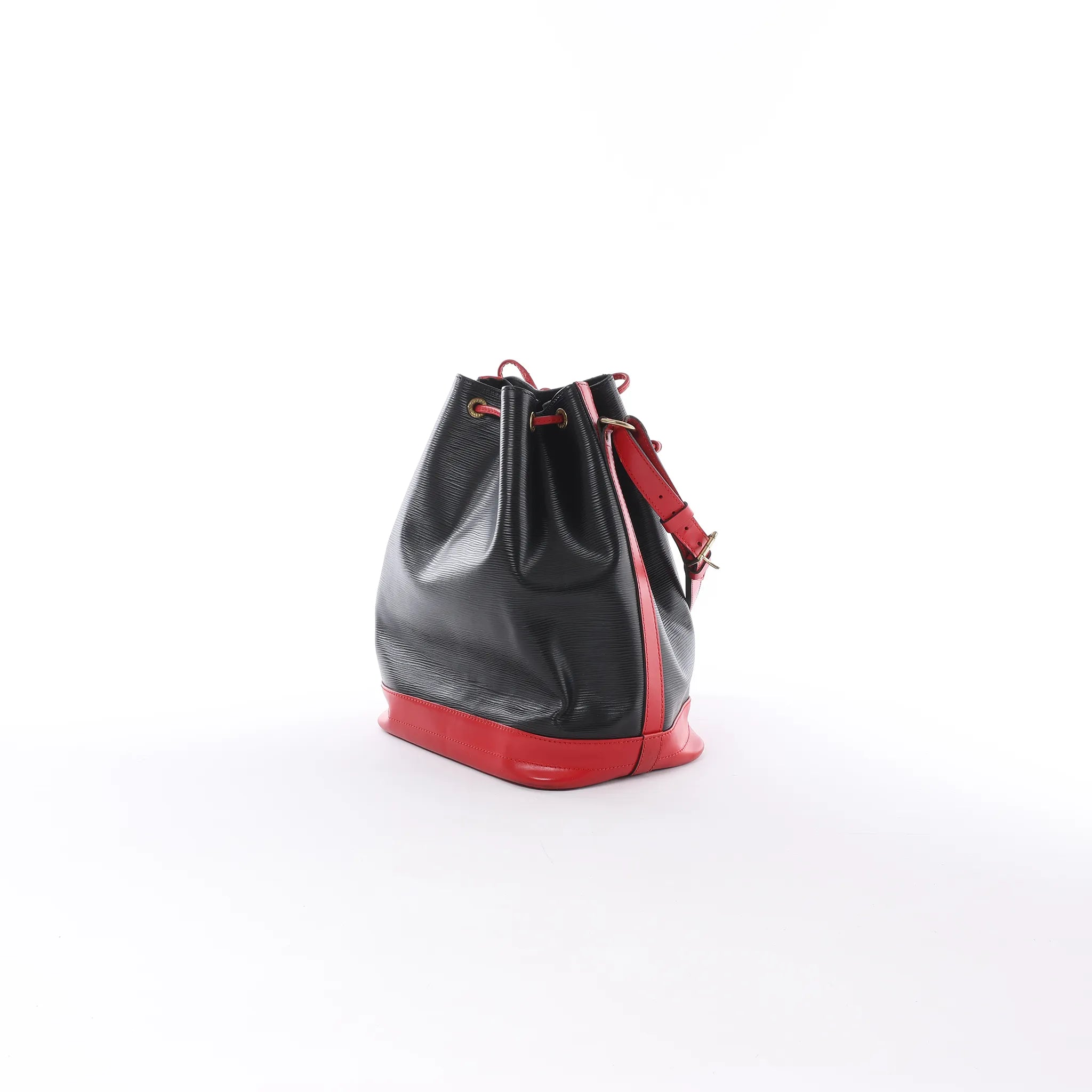 Louis Vuitton Noe Epi Leather Shoulder Bag in Black x Castilian Red M44017