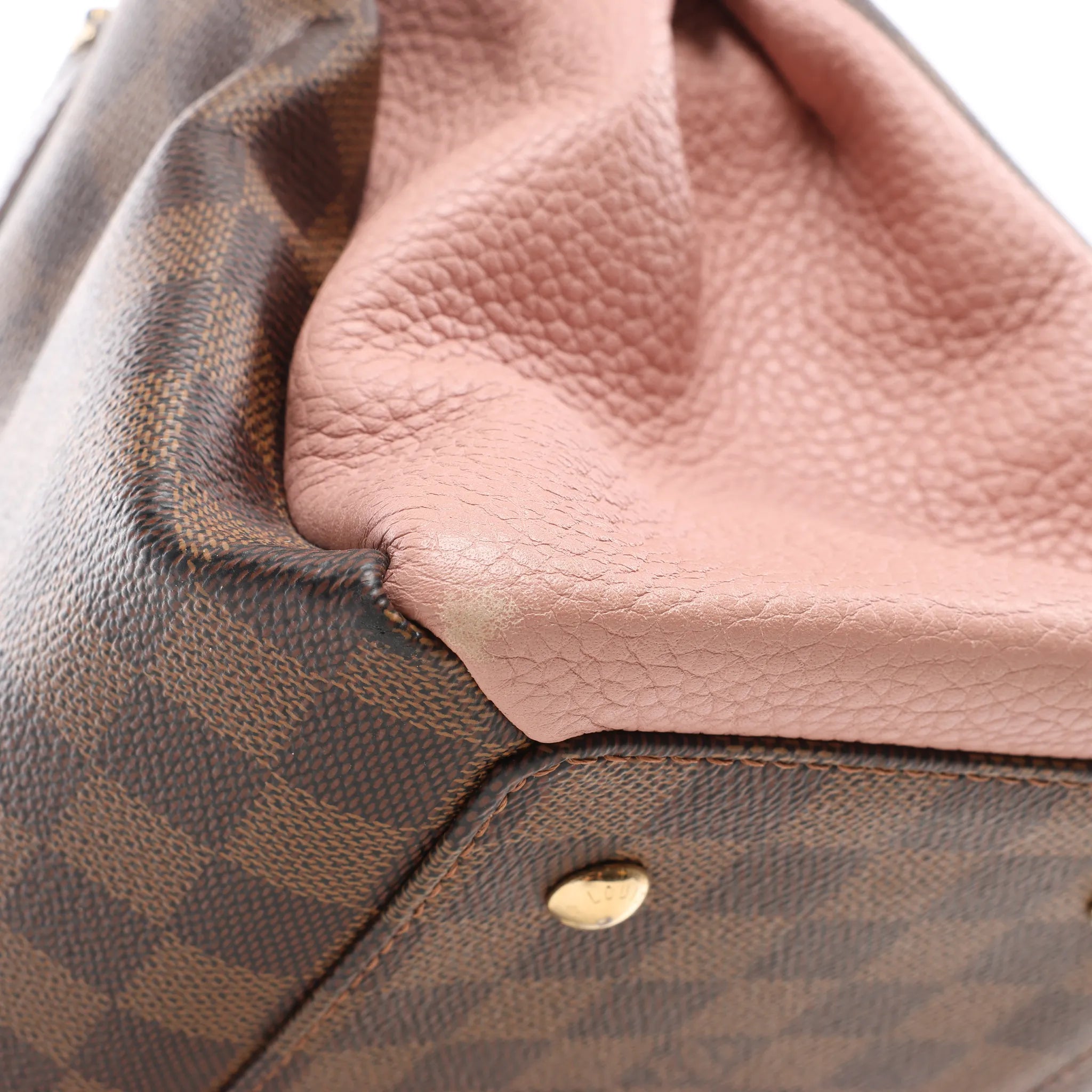Louis Vuitton Normandy Damier Ebene 2Way Handbag in Brown x Pink N41488