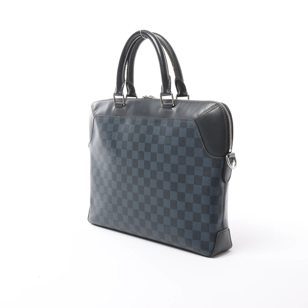Louis Vuitton Oliver Damier Cobalt Handbag in Black x Navy Blue N51199